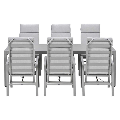 Garden Impressions Tuinset Kasper 7-delig - tuintafel 220x93 cm taupe
