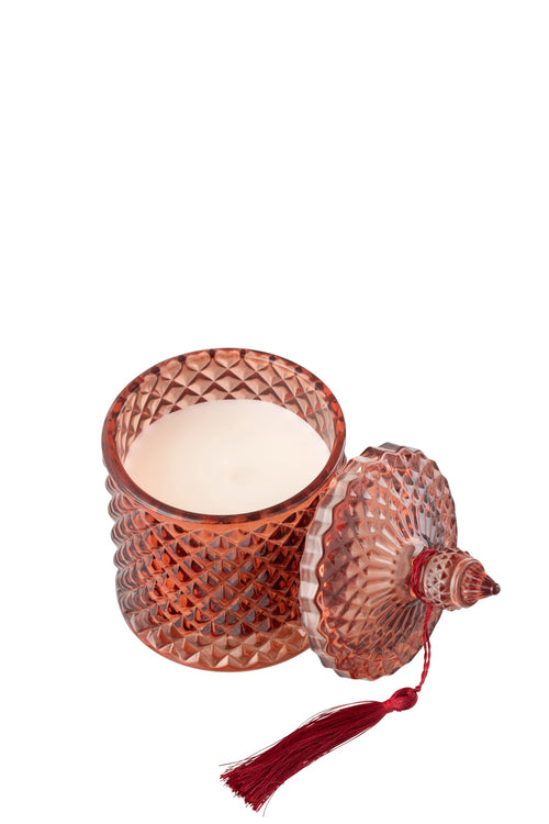 J-Line geurkaars Deksel Olive & Frank Incense - was - rood - 20U