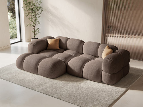 Cosmopolitan Design linker hoekbank Loretto 3-zits, structurele stof cappuccino - 147x250x68cm