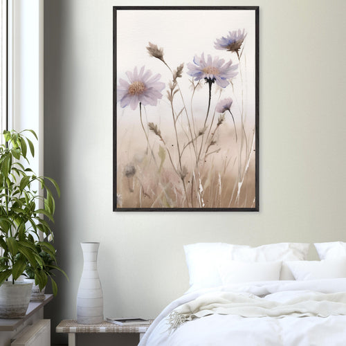Artfulprints Poster Flower aquarel 1   - 30x40 cm - Taupe