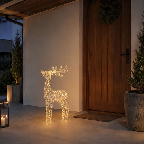 Luca Lighting Hert Champagne Warm Wit LED - Kerstversiering met 350 Warmwitte LED-lampjes - Inclusief Adapter en Timerfunctie - Kerstverlichting