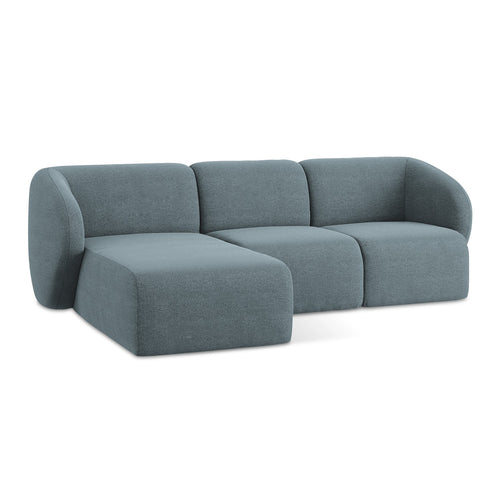 LaMiaSofa hoekbank links Cervo - bouclé - jeans - 248x166x102