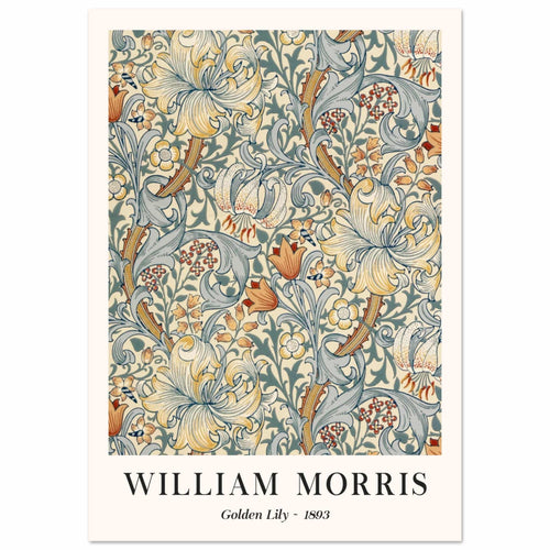 Artfulprints Poster William Morris - Golden lilly 1893   - 50x70 cm - Groen