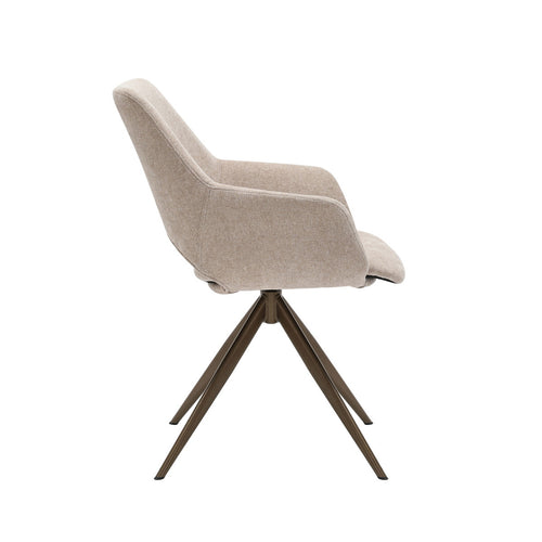 StarFurn Eetkamerstoel Daisy - Beige Stof - Draaibaar - vtwonen shop