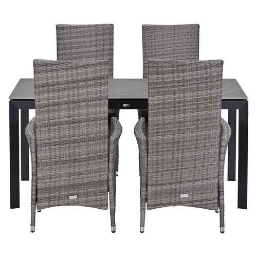 Garden Impressions Tuinset Nice 5-delig - Skala tuintafel 160x90 cm