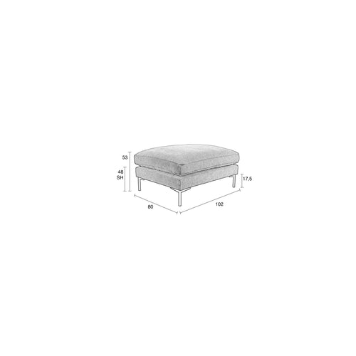 Zuiver Summer Hocker Antraciet - Grijs