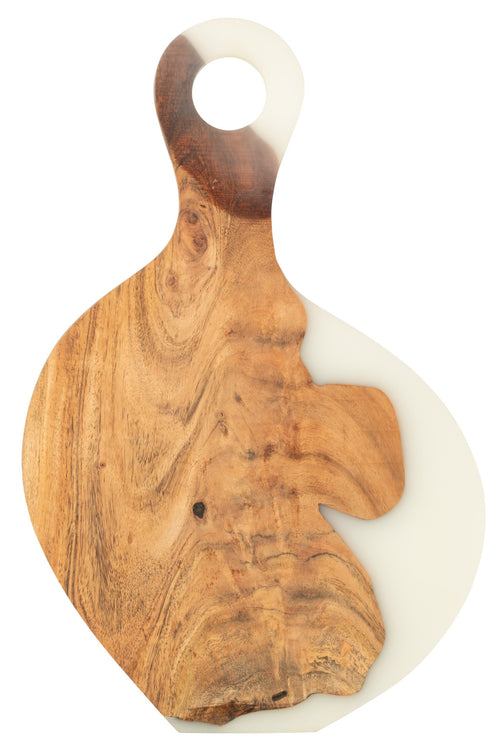 J-Line snijplank Modern - hout/epoxyhars - naturel/wit