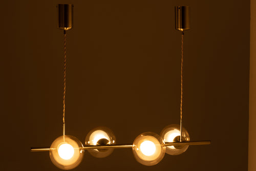 J-Line hanglamp Yuks 4 Lampen - staal - goud - vtwonen shop