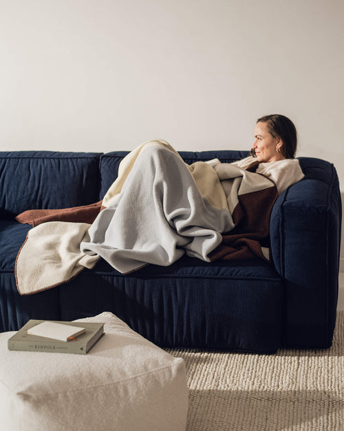 noo.ma Lobi 3-zits slaapbank - Storm Blue Corduroy, 140x190 cm slaapfunctie