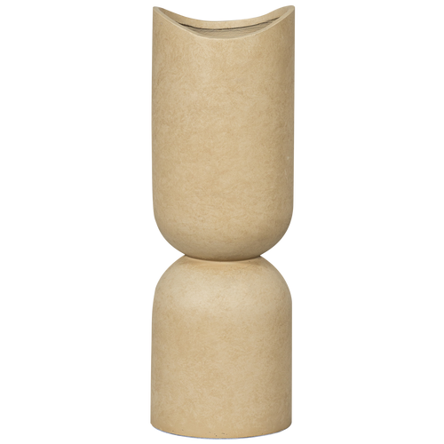 WOOOD vaas/plantenpot Mosi - Fiber Clay - Beige - 75x25 cm - vtwonen shop