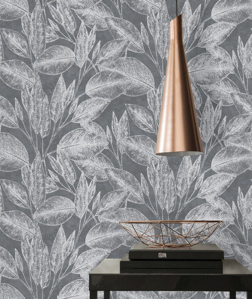 A.S. Création behang bloemmotief zwart, zilver en grijs - 53 cm x 10.05 m - AS-378364 - vtwonen shop