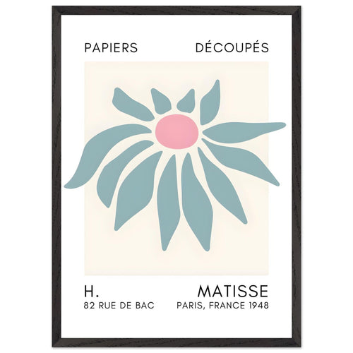 Artfulprints Poster met Lijst Matisse – Deep sea dance turquoise   - 50x70 cm - Turquoise