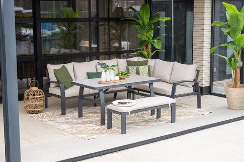 Vasano lounge-dining hoekset - rechts - 4-dlg. -  c.black - sand - vtwonen shop