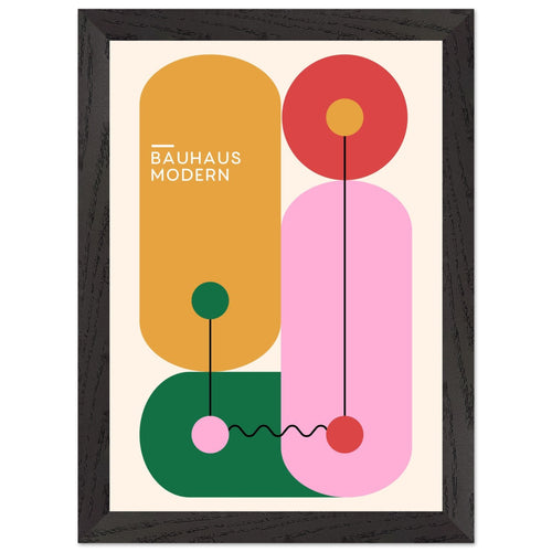 Artfulprints Poster met Lijst Bauhaus - Modern art   - A4 21x29.7 cm - Meerkleurig