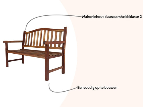 MaximaVida tuinbank Rainbow 130 cm geolied - uit exclusief mahoniehout - vtwonen shop