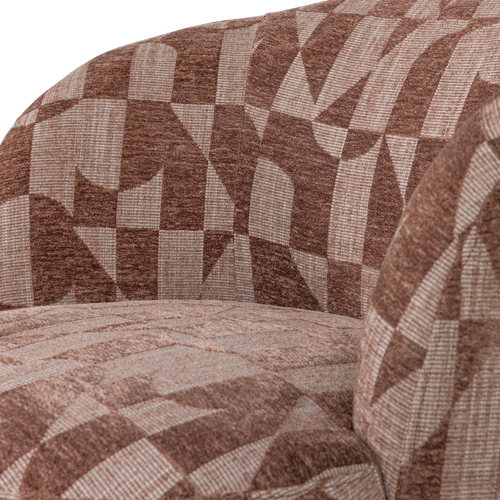 WOOOD draaifauteuil Serra - Grafisch Patroon - Oudroze - 68x70x77