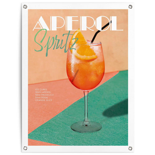 Reinders Aperol Time tuinposter -  oranje - tuin - 80x60cm