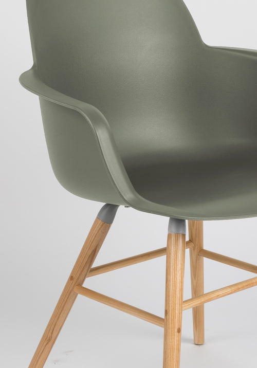 Zuiver Albert Kuip Eetkamerstoelen met armleuning Groen - Set van 2 - vtwonen shop