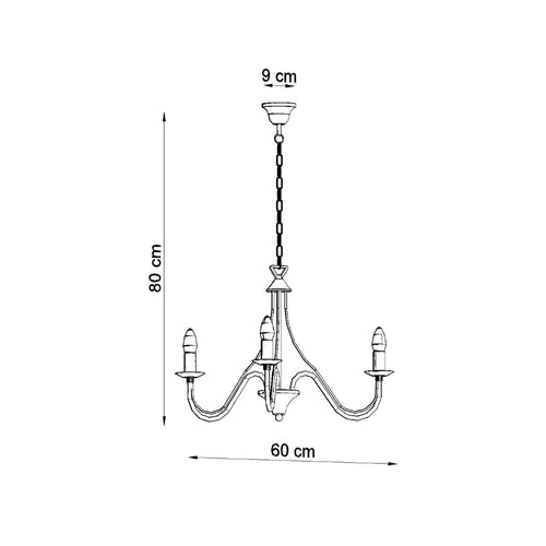 Sollux Lighting Kroonluchter MINERWA 3 zwart - 60x60x80cm