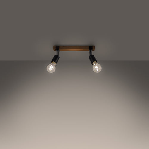 Sollux Lighting Plafondlamp ZUCA 2 zwart - 38x15x14cm
