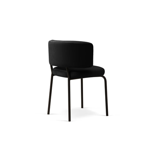 Set van 2 fluwelen stoelen Dora flueel zwart - 57x58x75cm