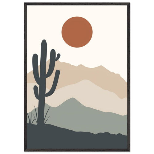 Artfulprints Poster met Lijst Boho – Western calm   - 70x100 cm - beige