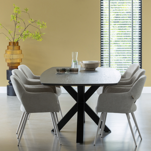 WOOOD kruispoot Tablo - Metaal - Zwart - 72x159x77 - vtwonen shop