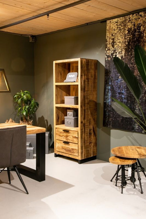 LABEL51 Boekenkast Glasgow - Bruin Mangohout - 70x45x185cm