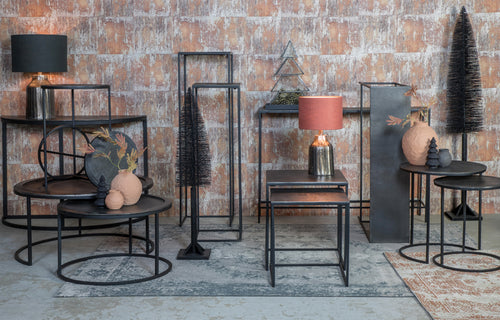 Light & Living salontafel TALCA - Ø78x42cm - zwart - Set van 2 - vtwonen shop