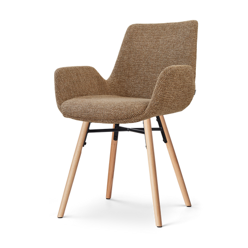 Nolon Nena-Eef eetkamerstoel bruin blend - houten onderstel