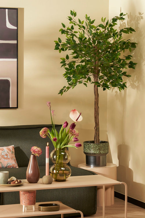 Mica Decorations Ficus Kunstplant in Bloempot - H150 x Ø50 cm - Groen  - vtwonen shop