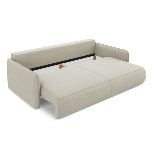 LaMiaSofa 3-zits slaapbank Palermo - textuurstof - lichtbeige - 216x105x86