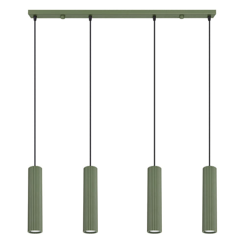 Sollux Lighting Hanglamp KARBON 4L olijfgroen - 81x5x120cm