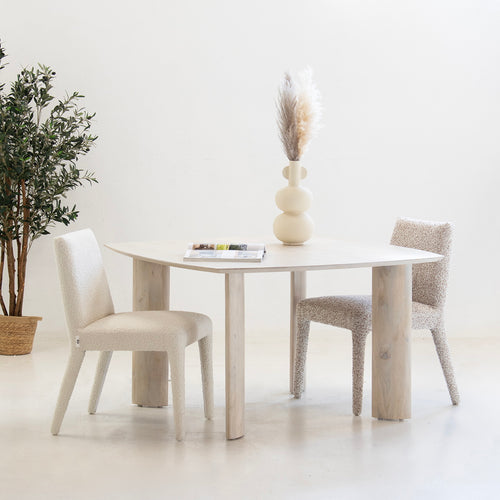 DÉJA Living Eetkamerstoel Méline - Stof - Taupe - Set van 2 - vtwonen shop