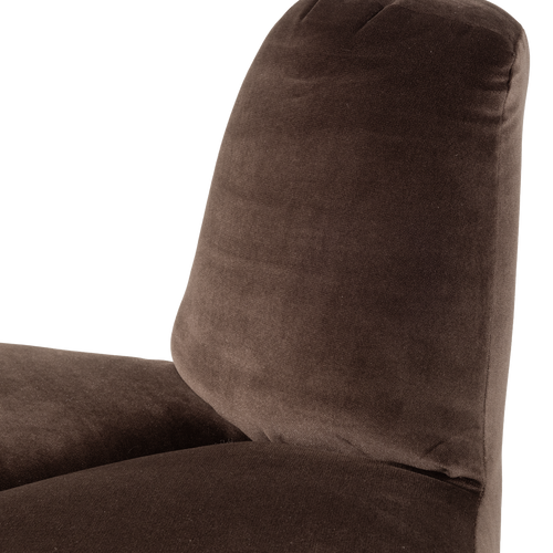 WOOOD eetbank hoek rond rugleuning Mojo - Velvet - Bruin - 83x73x73