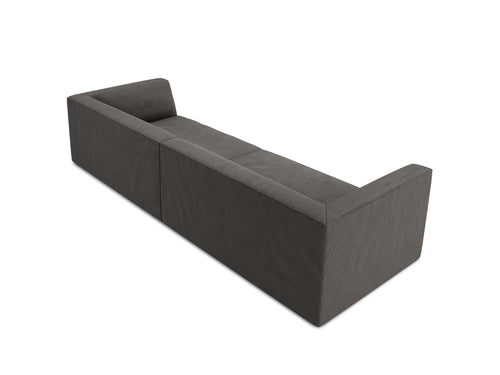 Micadoni Bank Ruby 4-zits, ribfluwelen, donkergrijs - 93x302x69cm