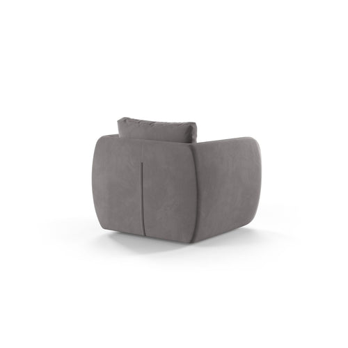 Cosmopolitan Design - Fauteuil Nimes flueel grijs - 87x95.5x80cm