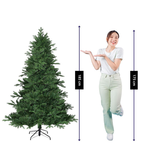 Black Box Trees Brampton Kunstkerstboom - Kerstversiering met Natuurgetrouwe Takstructuur en Scharnierconstructie - Kunstboom Rond Klassiek Model -