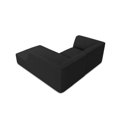 Cosmopolitan Design - Modulaire hoekbank rechts Siena 3-zits, structurele stof zwart - 180x186x69cm