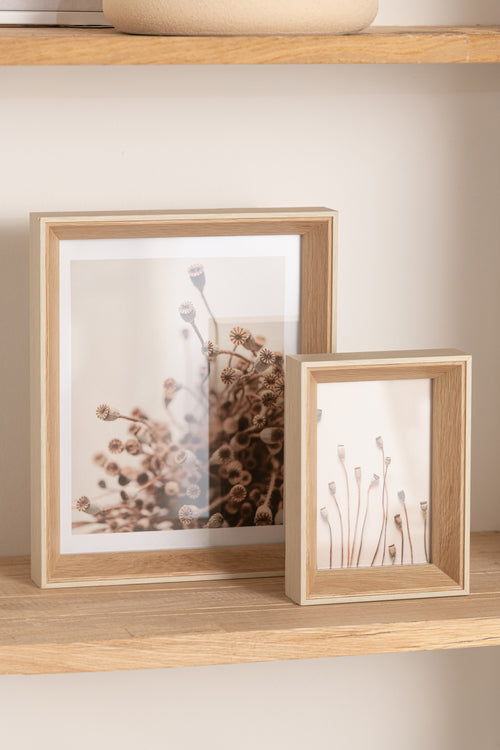 J-Line fotolijst - fotokader - hout - creme - 2 stuks - woonaccessoires - vtwonen shop