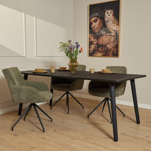 Starfurn  eettafel Omaha - zwart - 100x200x76cm