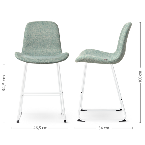 Nolon Nino-Fé Barkrukken Set van 2 - Zacht Groen - Wit - 65 cm