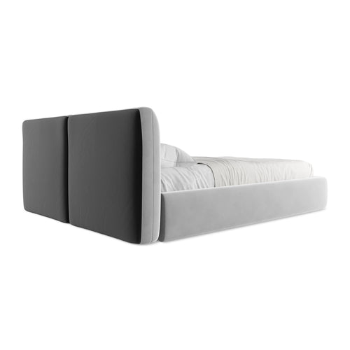 LaMiaSofa Bed met opbergruimte Milano - velours - grijs - 180x228x82