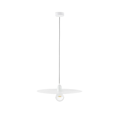 Faro Plat - 1 Light Dome Ceiling Hanglamp Wit, E27