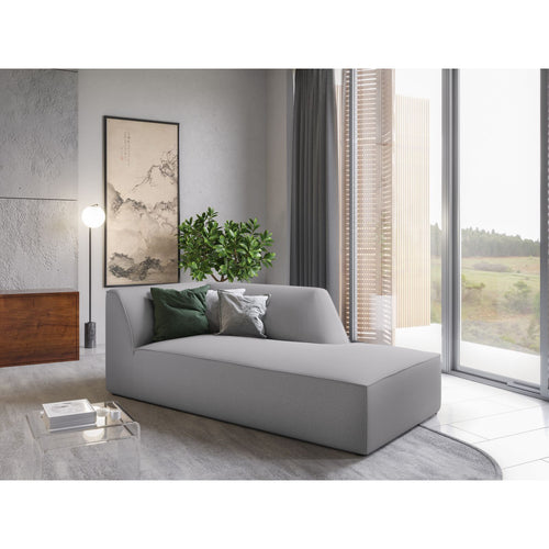 Cosmopolitan Design - Ligstoel rechts Siena structurele stof lichtgrijs - 181x93x69cm