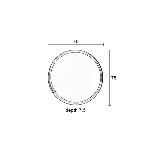 Housecraft Living  Raj Spiegel/ Wandspiegel/ Badkamerspiegel Rond Metaal 75x75 cm Zwart - vtwonen shop