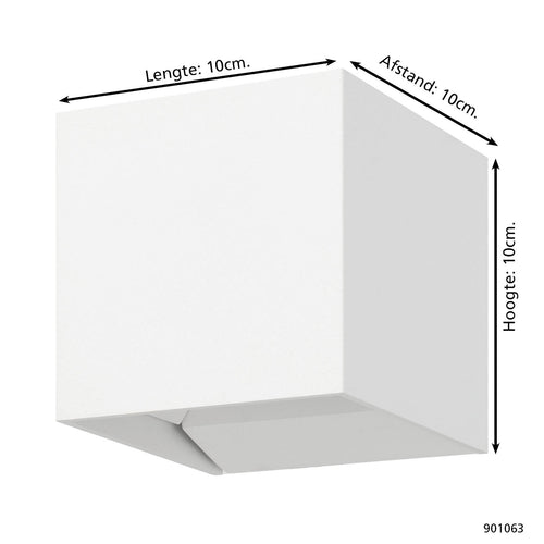 EGLO wandlamp Calpino 3 - led - 10 cm - wit - binnen en buiten
