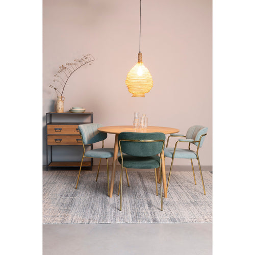 Housecraft Living Jolien Eetkamerstoelen Goud/ Donkergroen - Set van 2