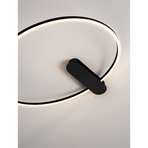 Nova Luce KIKLOS Geïntegreerde LED-plafondlamp, halfverzonken, zandkleurig zwart, Triac dimbaar, 30W, 1250lm, 3000K