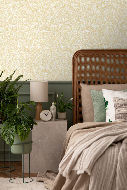 Borastapeter behang bladeren geel - 53 cm x 10.05 m - 661006 - vtwonen shop